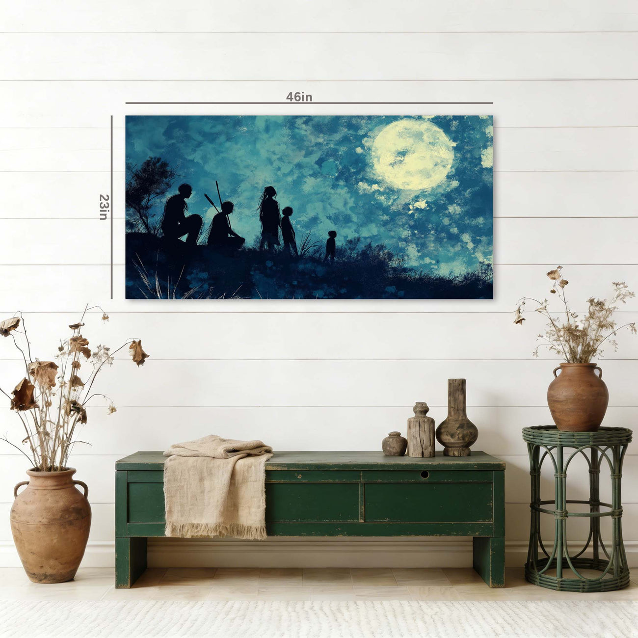 Blue Mysterious Horror Wall Art Modern Canvas Painting Prints Artwork Office Hallway Bedroom Living Room Decor