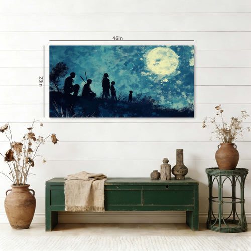Blue Mysterious Horror Wall Art Modern Canvas Painting Prints Artwork Office Hallway Bedroom Living Room Decor