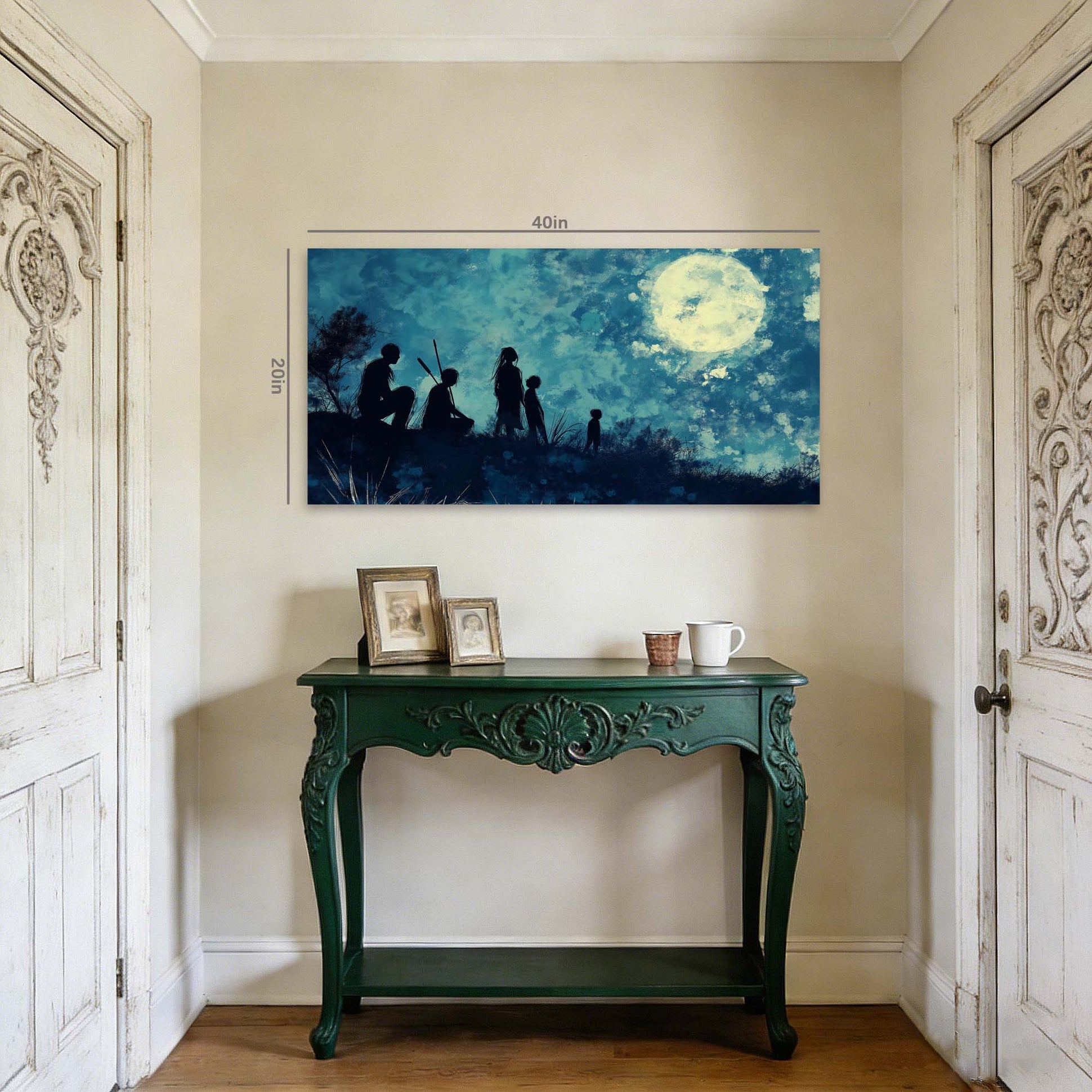 Blue Mysterious Horror Wall Art Modern Canvas Painting Prints Artwork Office Hallway Bedroom Living Room Decor