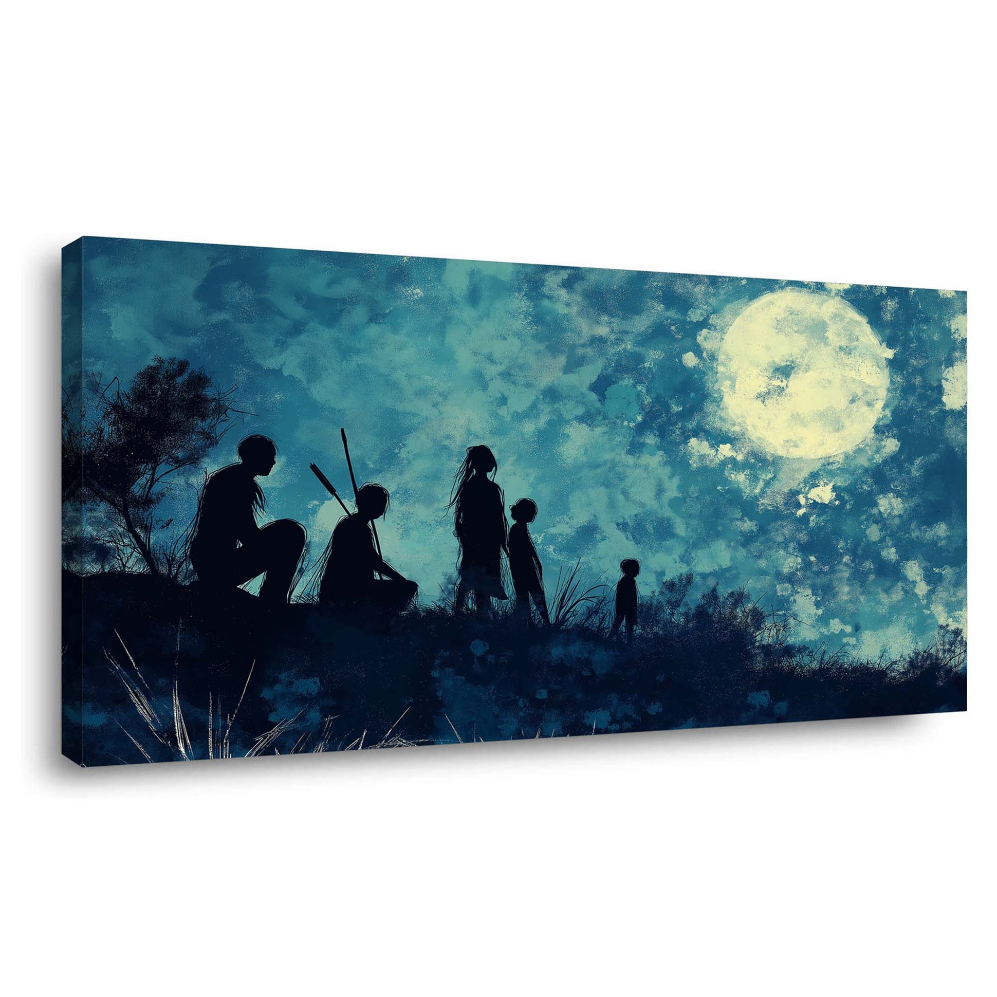 Blue Mysterious Horror Wall Art Modern Canvas Painting Prints Artwork Office Hallway Bedroom Living Room Decor