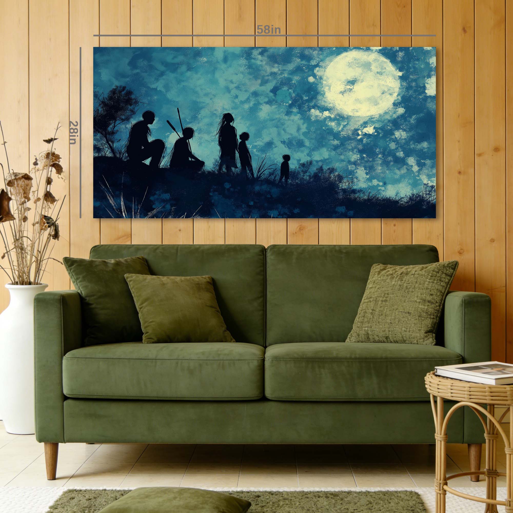 Blue Mysterious Horror Wall Art Modern Canvas Painting Prints Artwork Office Hallway Bedroom Living Room Decor