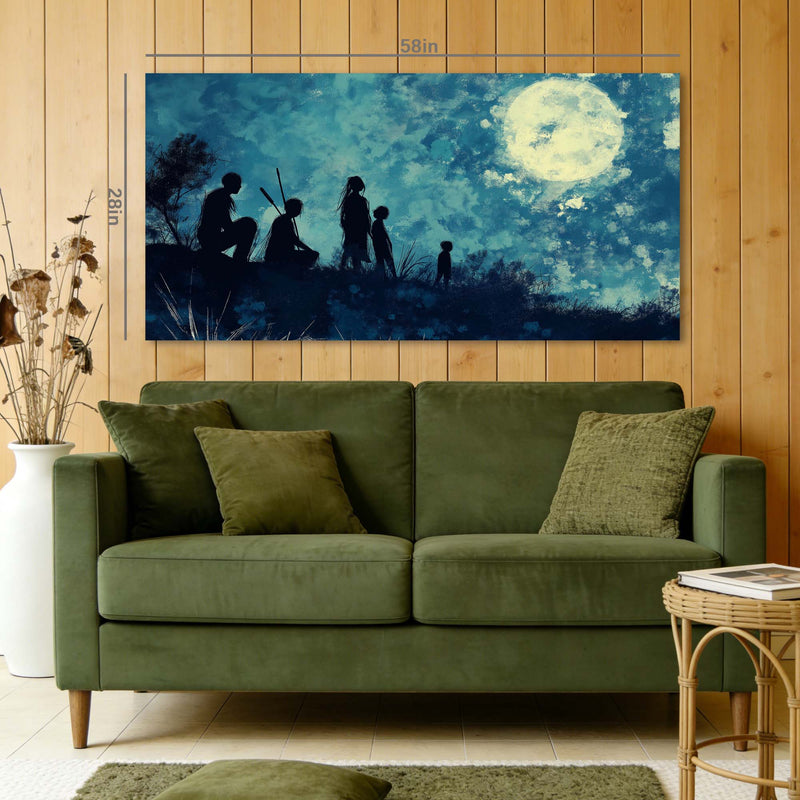 Blue Mysterious Horror Wall Art Modern Canvas Painting Prints Artwork Office Hallway Bedroom Living Room Decor