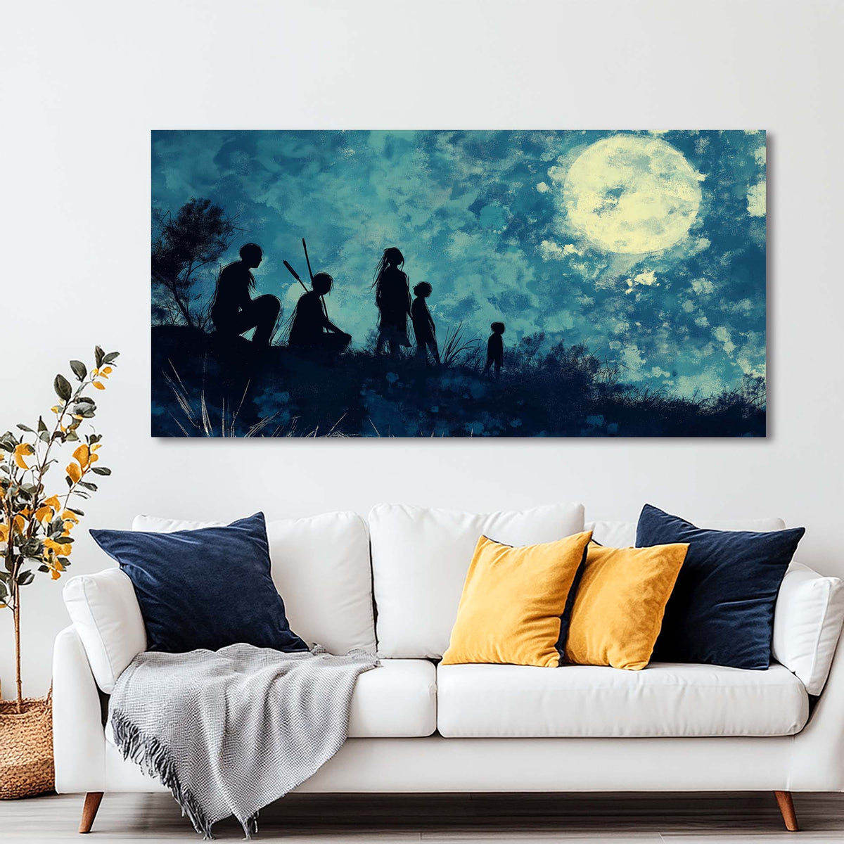 Blue Mysterious Horror Wall Art Modern Canvas Painting Prints Artwork Office Hallway Bedroom Living Room Decor