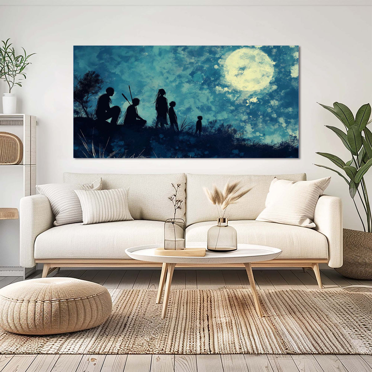 Blue Mysterious Horror Wall Art Modern Canvas Painting Prints Artwork Office Hallway Bedroom Living Room Decor