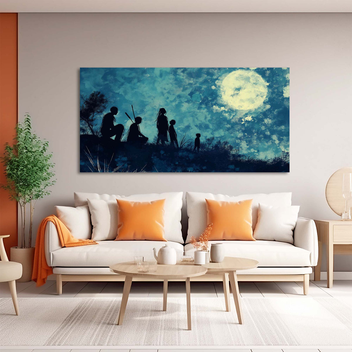 Blue Mysterious Horror Wall Art Modern Canvas Painting Prints Artwork Office Hallway Bedroom Living Room Decor