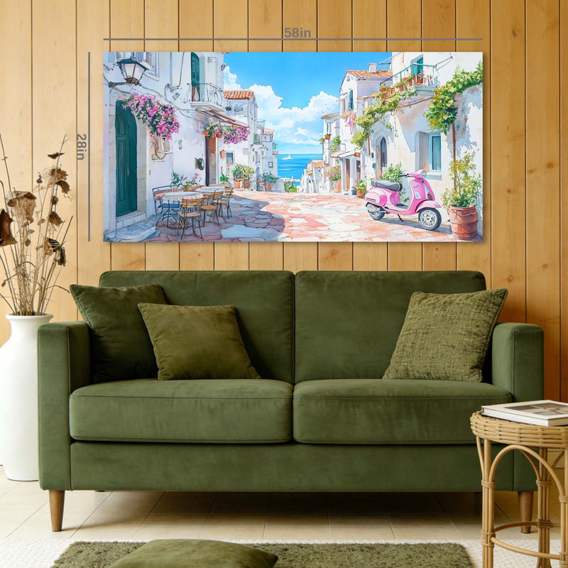 Blue Coastal Floral Wall Art Art Deco Painting Prints Canvas Artwork Living Room Family Bedroom Office Decor