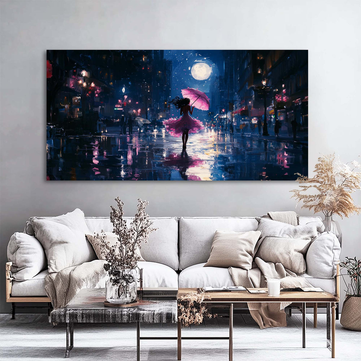Pink Urban Maps Wall Art for Living Room Canvas Painting Prints Artwork Family Bedroom Office Decor