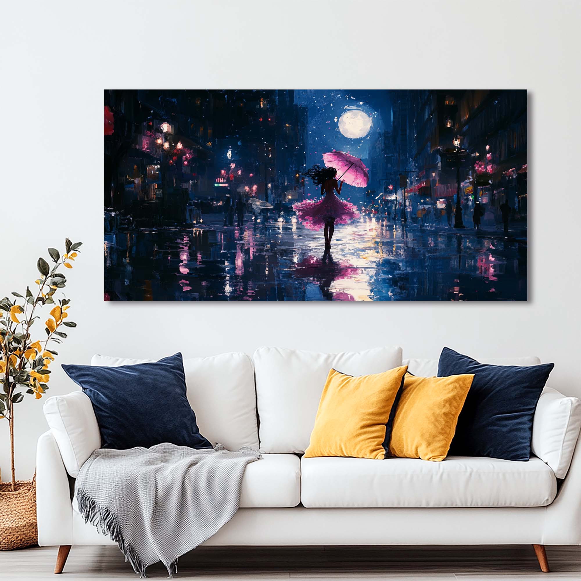 Pink Urban Maps Wall Art for Living Room Canvas Painting Prints Artwork Family Bedroom Office Decor