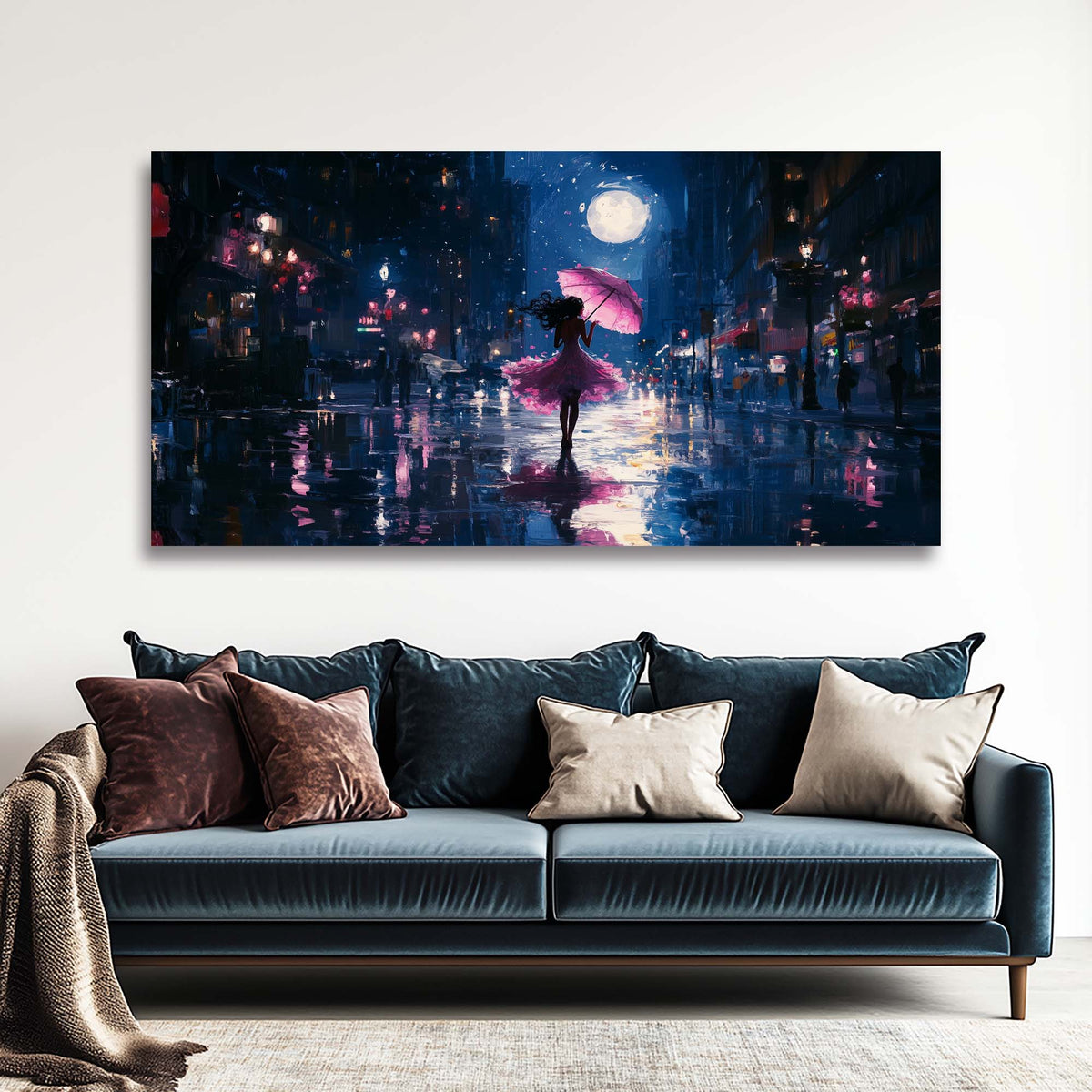 Pink Urban Maps Wall Art for Living Room Canvas Painting Prints Artwork Family Bedroom Office Decor