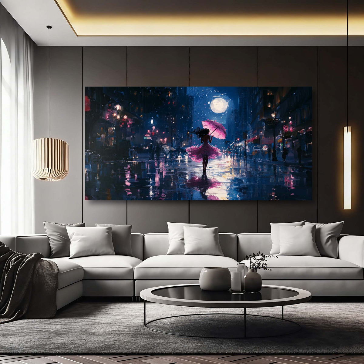 Pink Urban Maps Wall Art for Living Room Canvas Painting Prints Artwork Family Bedroom Office Decor