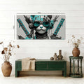 Blue Black and White Abstract Wall Art for Living Room Canvas Painting Prints Artwork Family Bedroom Office Decor
