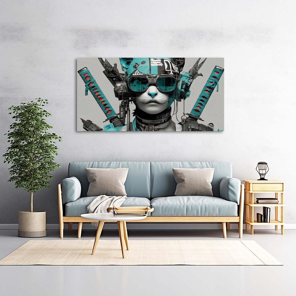 Blue Black and White Abstract Wall Art for Living Room Canvas Painting Prints Artwork Family Bedroom Office Decor