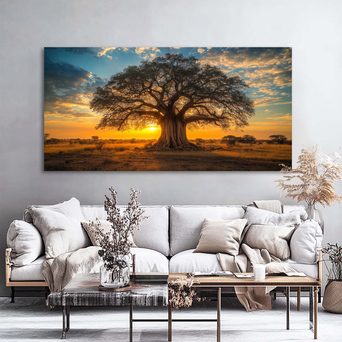 Navy Blue Wildlife Nature Canvas Wall Art for Living Room Prints Artwork Bedroom Office Decor