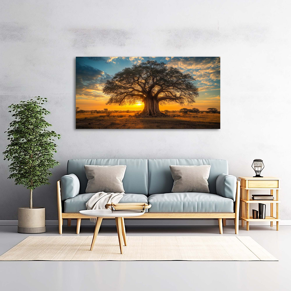 Navy Blue Wildlife Nature Canvas Wall Art for Living Room Prints Artwork Bedroom Office Decor