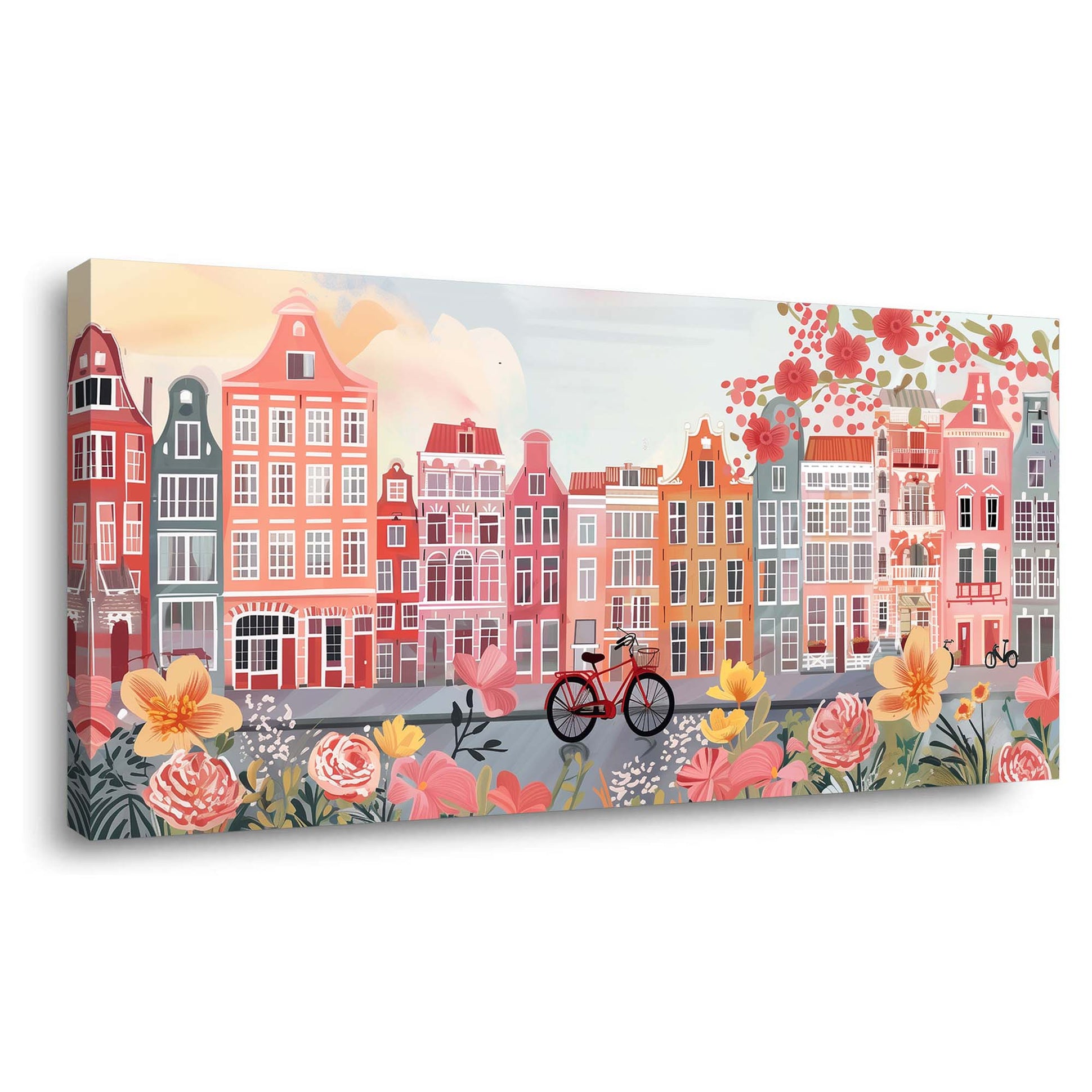 Green Spring Floral Wall Art Modern Canvas Painting Prints Artwork Office Hallway Bedroom Living Room Decor