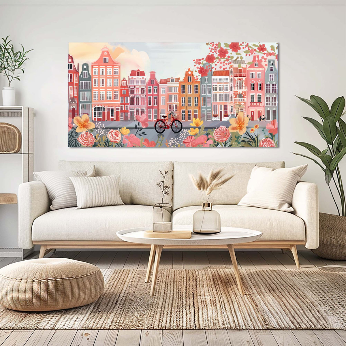 Green Spring Floral Wall Art Modern Canvas Painting Prints Artwork Office Hallway Bedroom Living Room Decor
