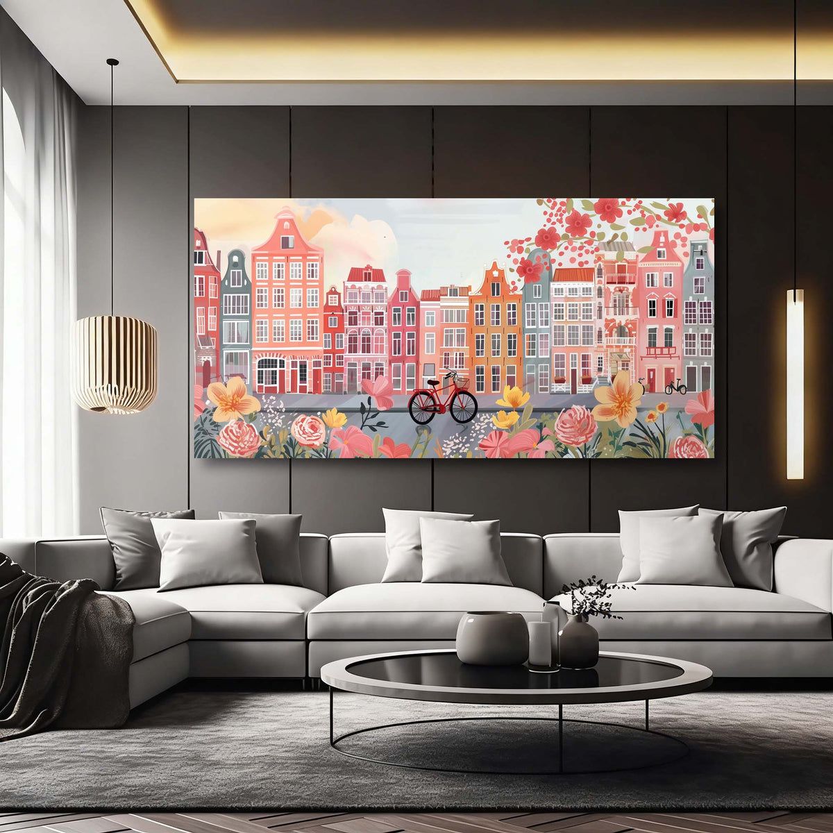 Green Spring Floral Wall Art Modern Canvas Painting Prints Artwork Office Hallway Bedroom Living Room Decor