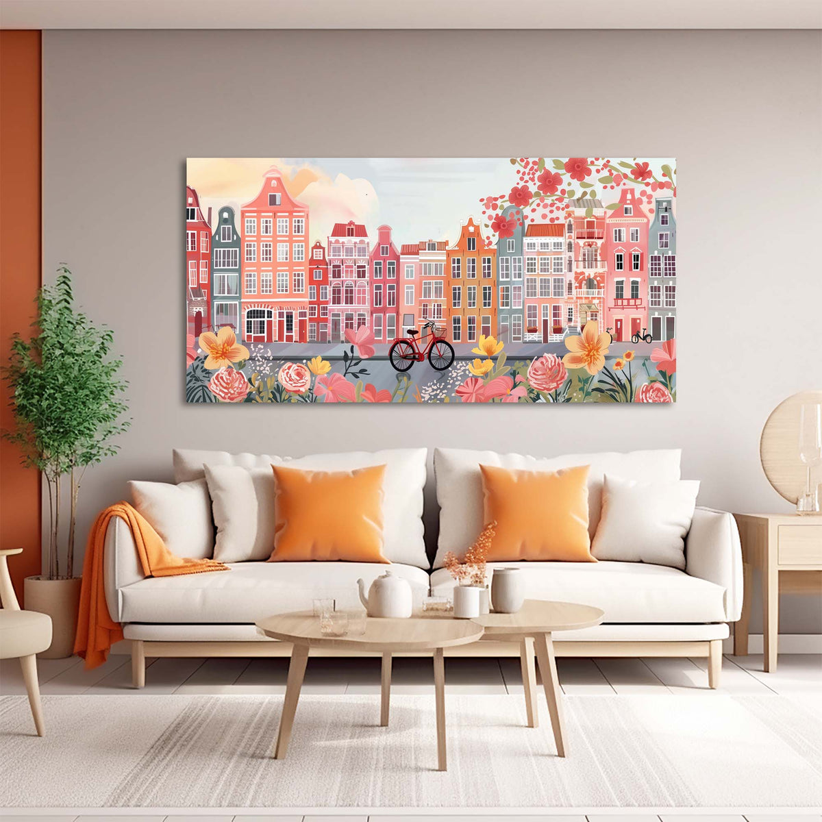 Green Spring Floral Wall Art Modern Canvas Painting Prints Artwork Office Hallway Bedroom Living Room Decor