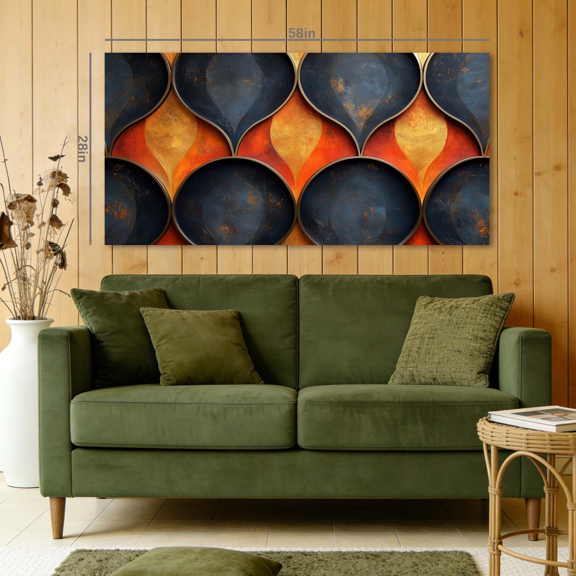 Blue Nature Wall Art for Living Room Canvas Painting Prints Art Deco Artwork Office Bedroom Decor