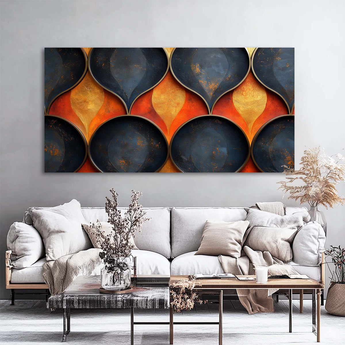 Blue Nature Wall Art for Living Room Canvas Painting Prints Art Deco Artwork Office Bedroom Decor