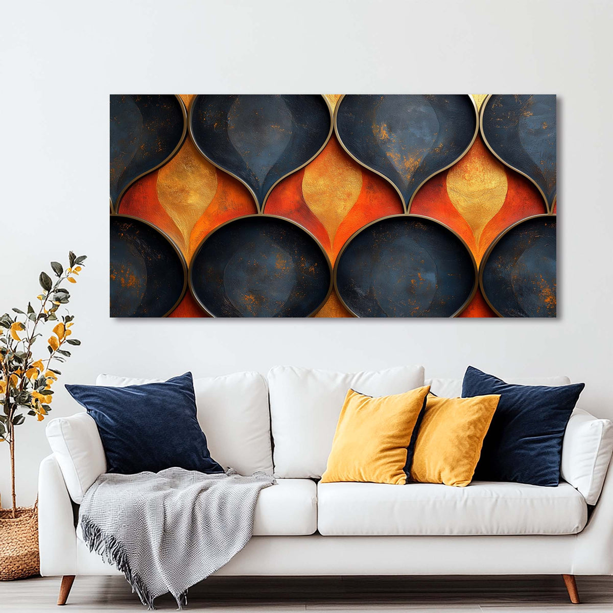 Blue Nature Wall Art for Living Room Canvas Painting Prints Art Deco Artwork Office Bedroom Decor