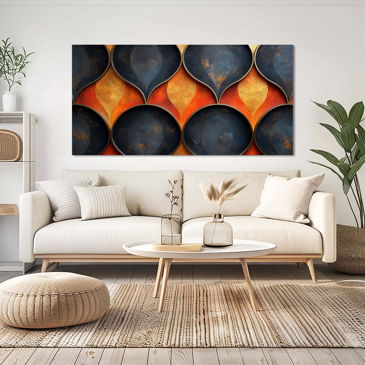 Blue Nature Wall Art for Living Room Canvas Painting Prints Art Deco Artwork Office Bedroom Decor