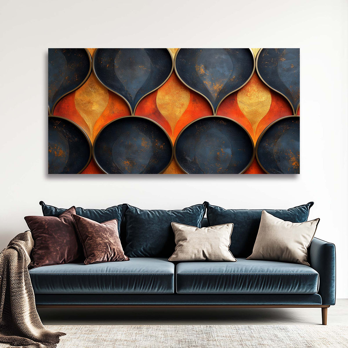 Blue Nature Wall Art for Living Room Canvas Painting Prints Art Deco Artwork Office Bedroom Decor