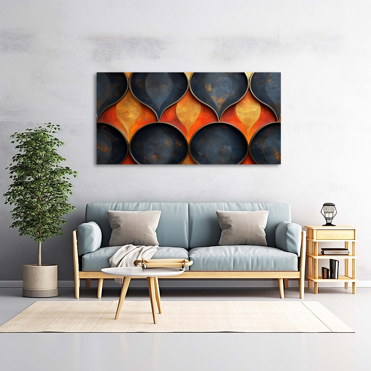 Blue Nature Wall Art for Living Room Canvas Painting Prints Art Deco Artwork Office Bedroom Decor
