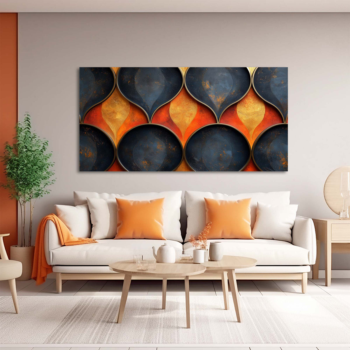 Blue Nature Wall Art for Living Room Canvas Painting Prints Art Deco Artwork Office Bedroom Decor
