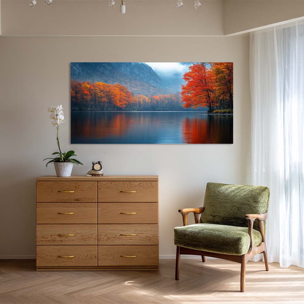 Red Mysterious Nature Wall Art for Living Room Canvas Painting Prints Artwork Family Bedroom Office Decor