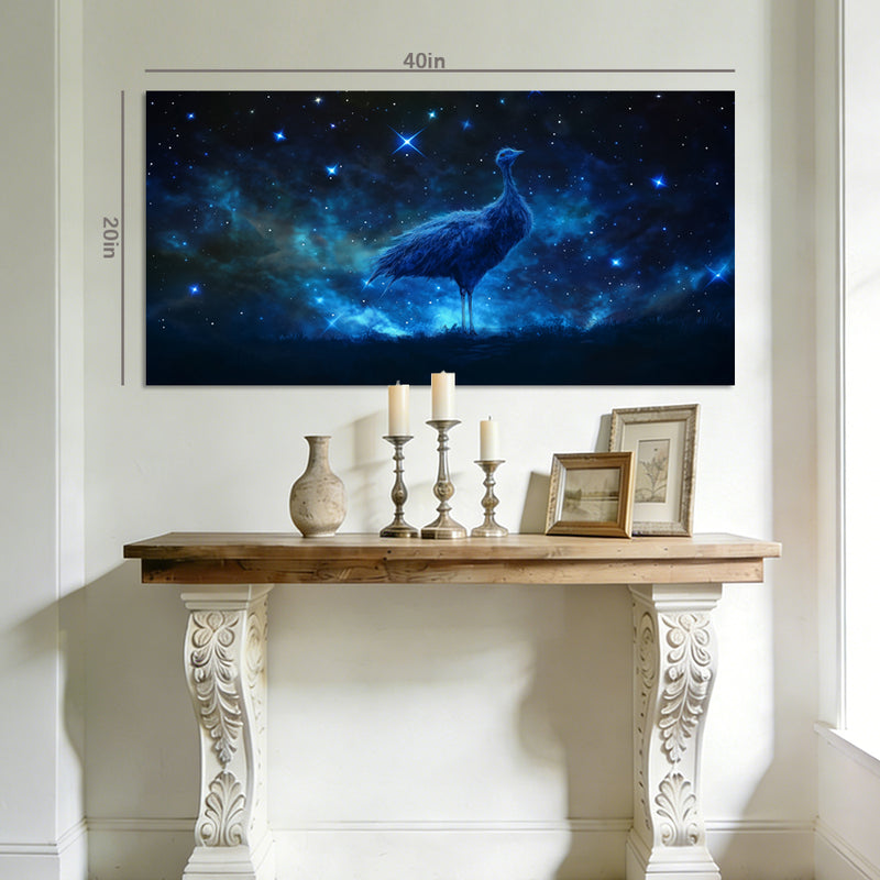 Navy Blue Mysterious Birds Canvas Wall Art for Living Room Prints Artwork Bedroom Office Decor