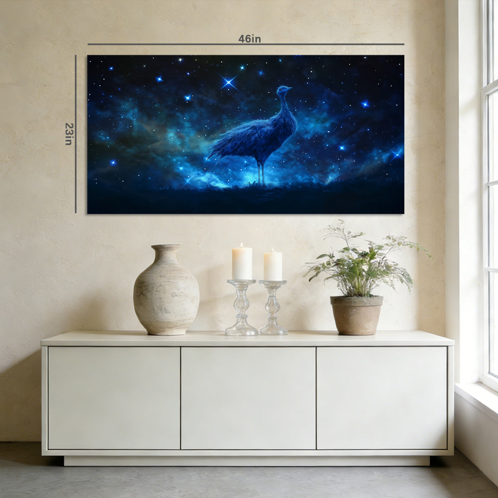 Navy Blue Mysterious Birds Canvas Wall Art for Living Room Prints Artwork Bedroom Office Decor