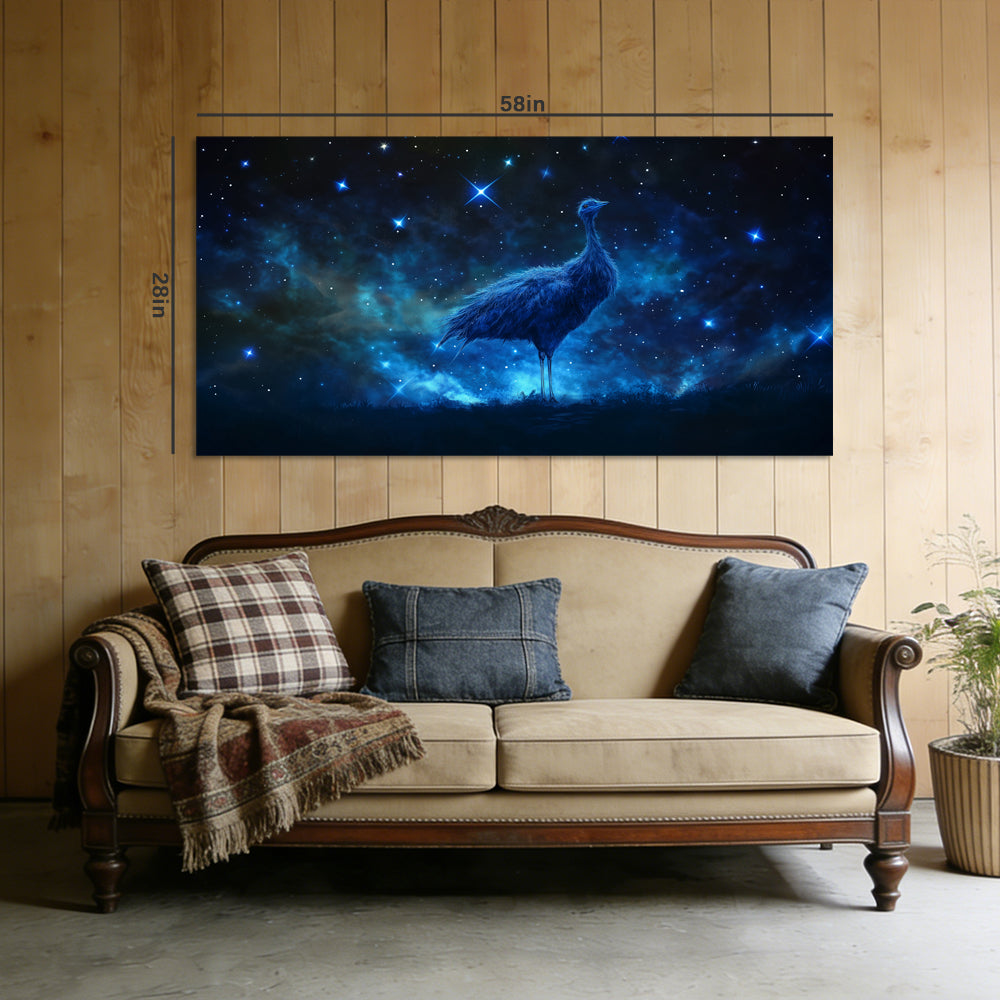 Navy Blue Mysterious Birds Canvas Wall Art for Living Room Prints Artwork Bedroom Office Decor