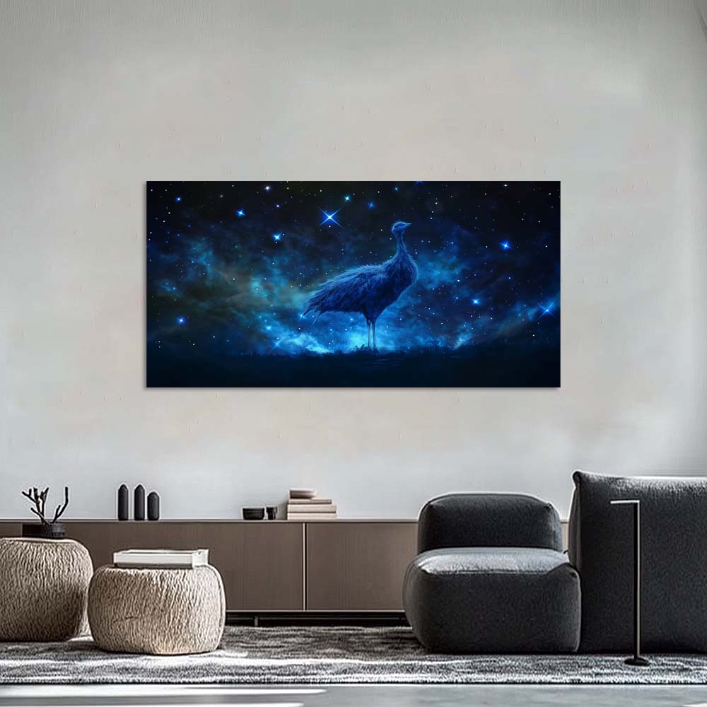 Navy Blue Mysterious Birds Canvas Wall Art for Living Room Prints Artwork Bedroom Office Decor