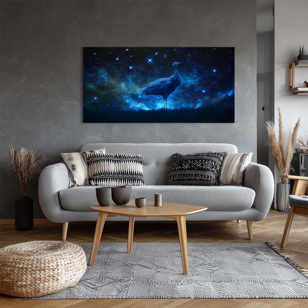Navy Blue Mysterious Birds Canvas Wall Art for Living Room Prints Artwork Bedroom Office Decor