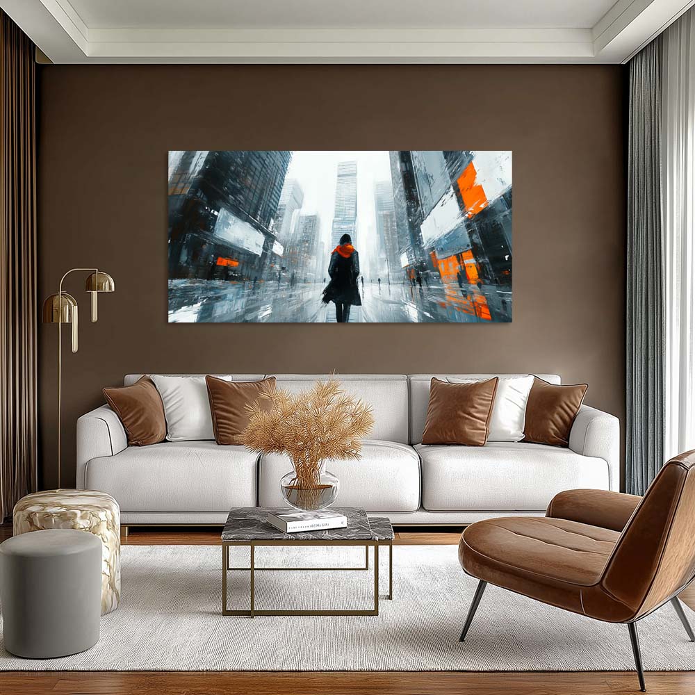 Khaki Abstract Canvas Wall Art for Living Room