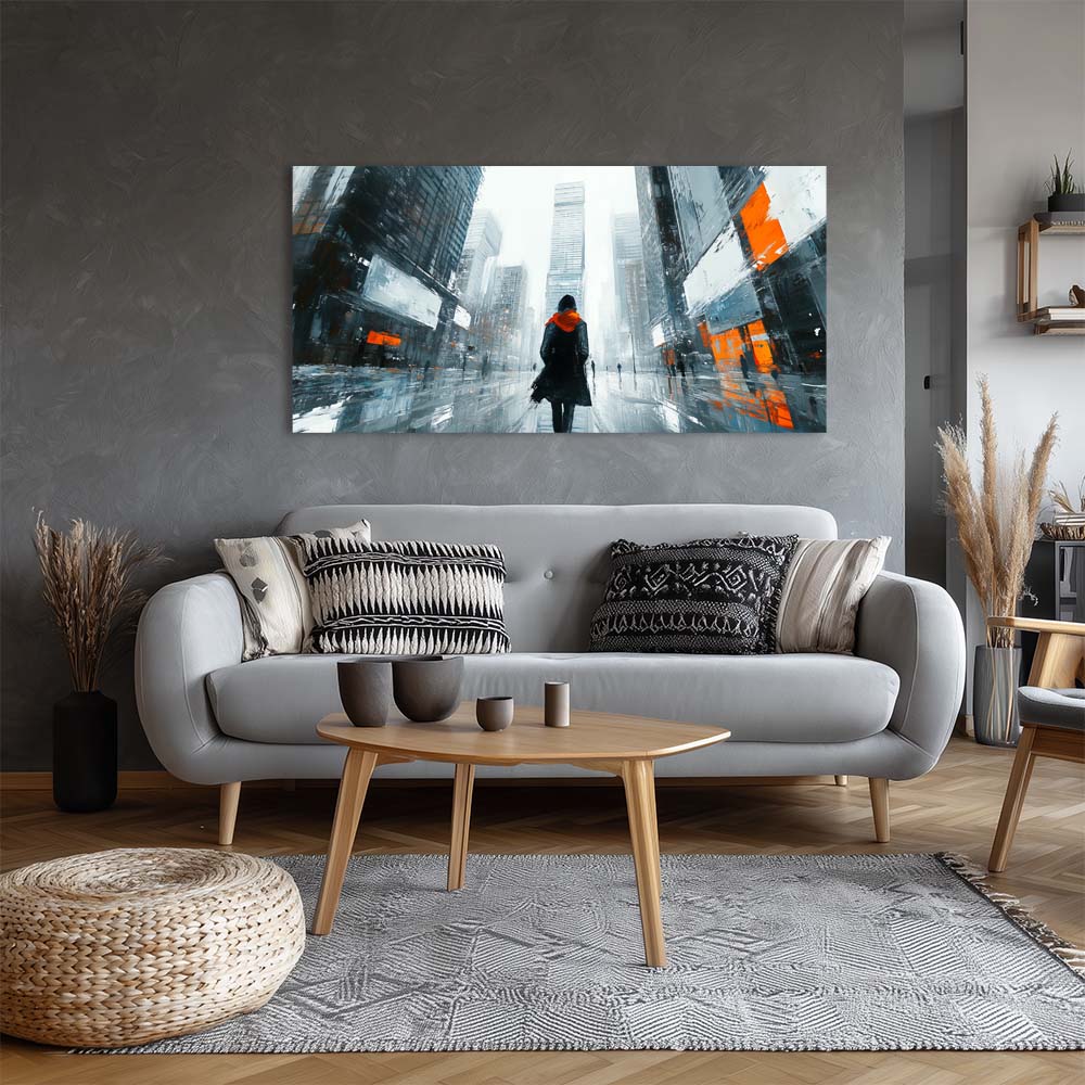 Khaki Abstract Canvas Wall Art for Living Room