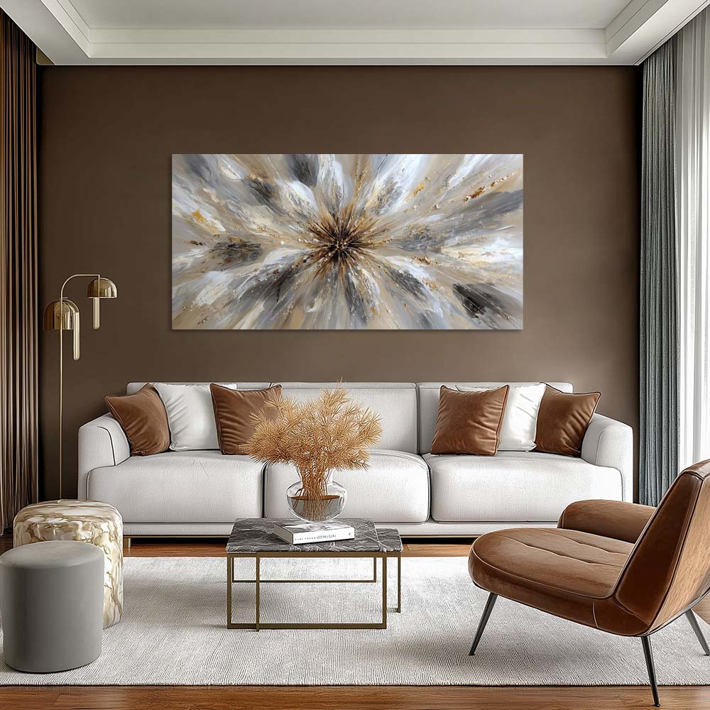 Gold Black and White Abstract Wall Art Modern Canvas Painting Prints Artwork Office Hallway Bedroom Living Room Decor