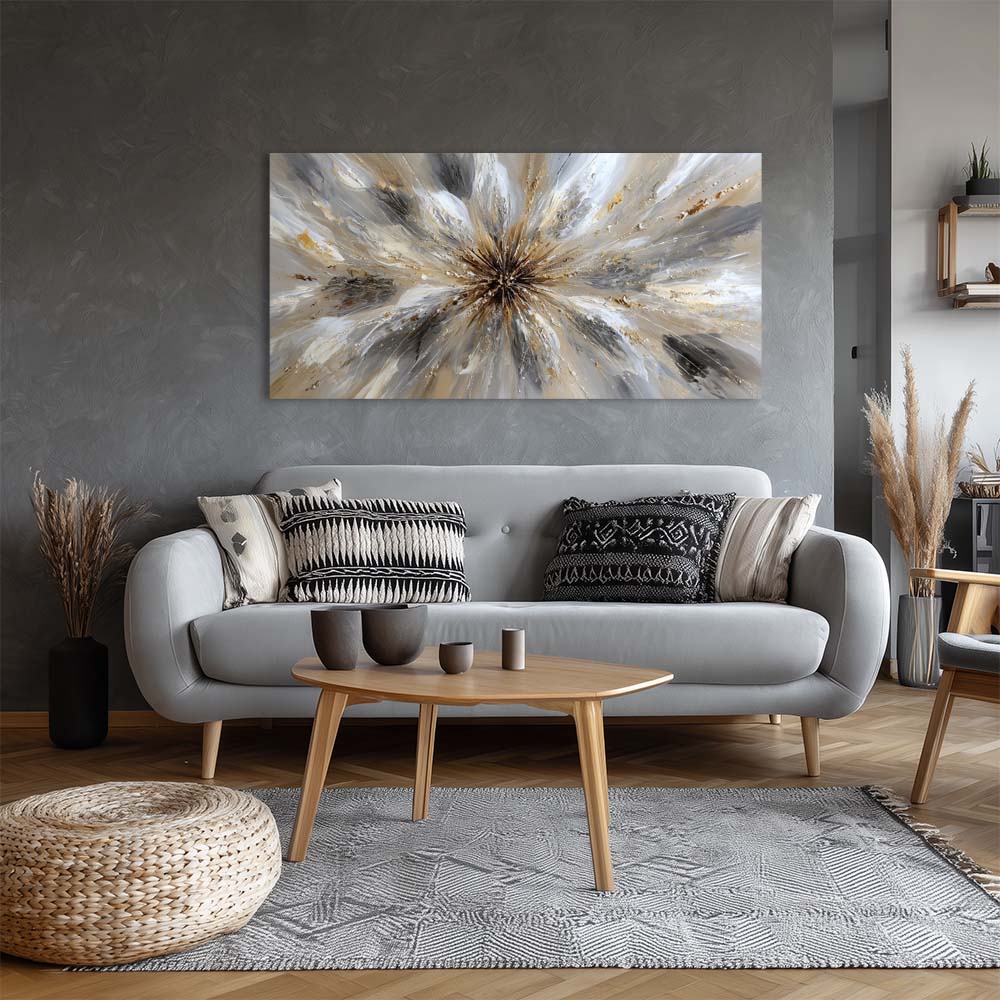 Gold Black and White Abstract Wall Art Modern Canvas Painting Prints Artwork Office Hallway Bedroom Living Room Decor