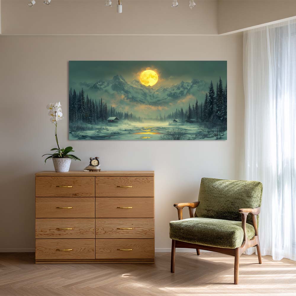 Yellow Mysterious Nature Wall Art Canvas Painting Prints Artwor Office Bedroom Living Room Decor
