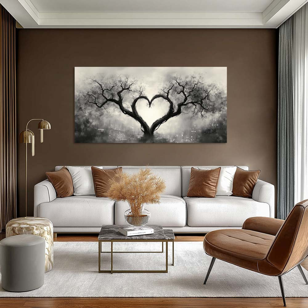 Gray Urban Nature Wall Art for Living Room Canvas Painting Prints Artwork Family Bedroom Office Decor