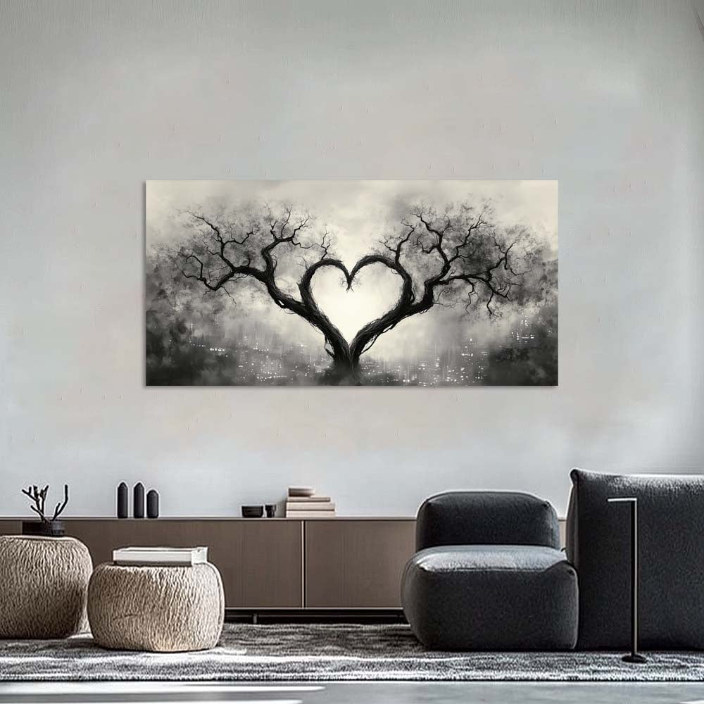 Gray Urban Nature Wall Art for Living Room Canvas Painting Prints Artwork Family Bedroom Office Decor