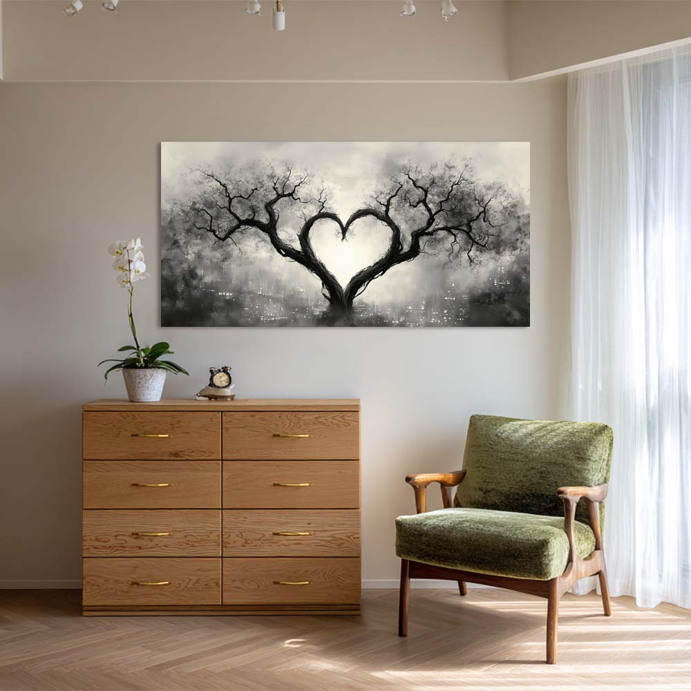 Gray Urban Nature Wall Art for Living Room Canvas Painting Prints Artwork Family Bedroom Office Decor