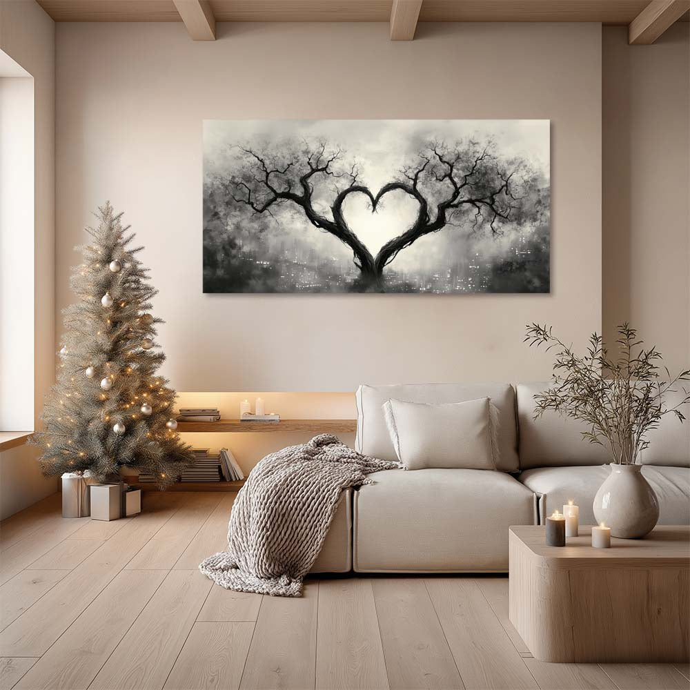Gray Urban Nature Wall Art for Living Room Canvas Painting Prints Artwork Family Bedroom Office Decor