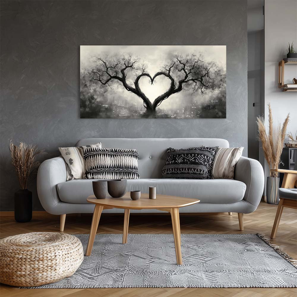 Gray Urban Nature Wall Art for Living Room Canvas Painting Prints Artwork Family Bedroom Office Decor