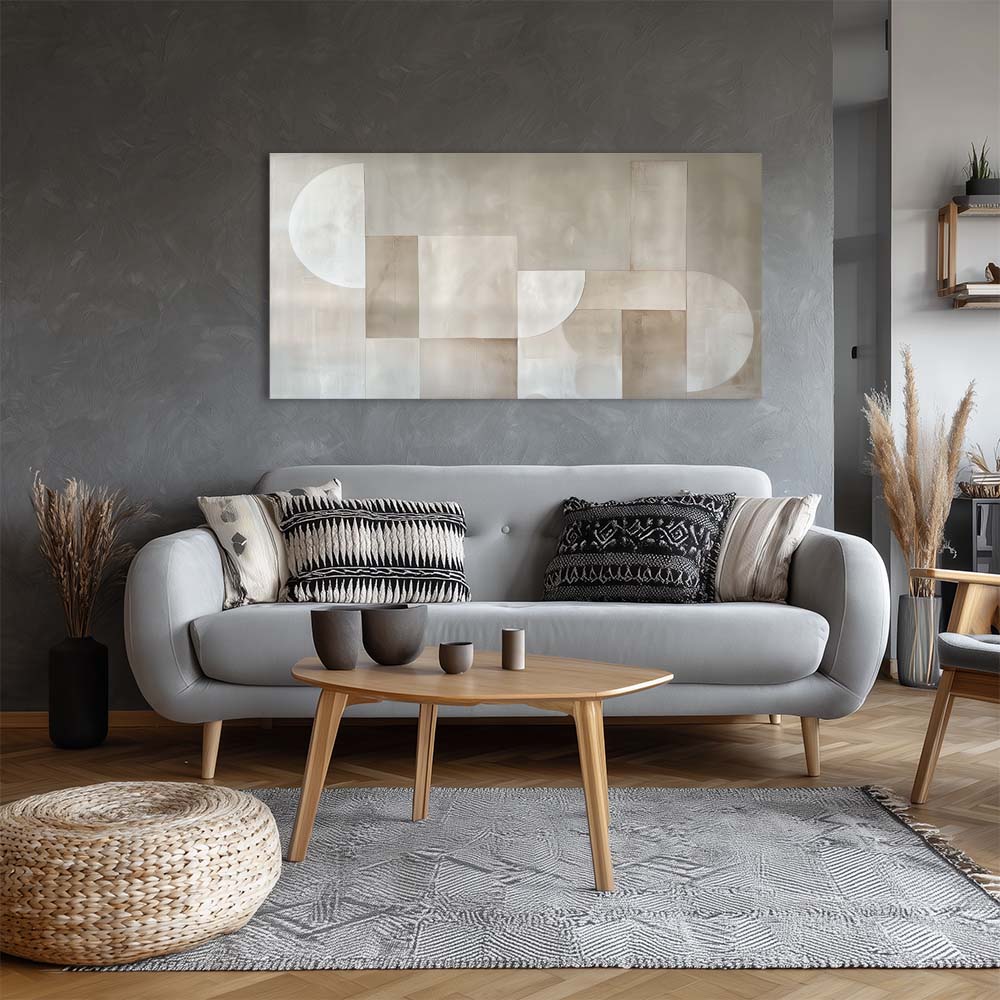Brown Black and White Abstract Canvas Wall Art