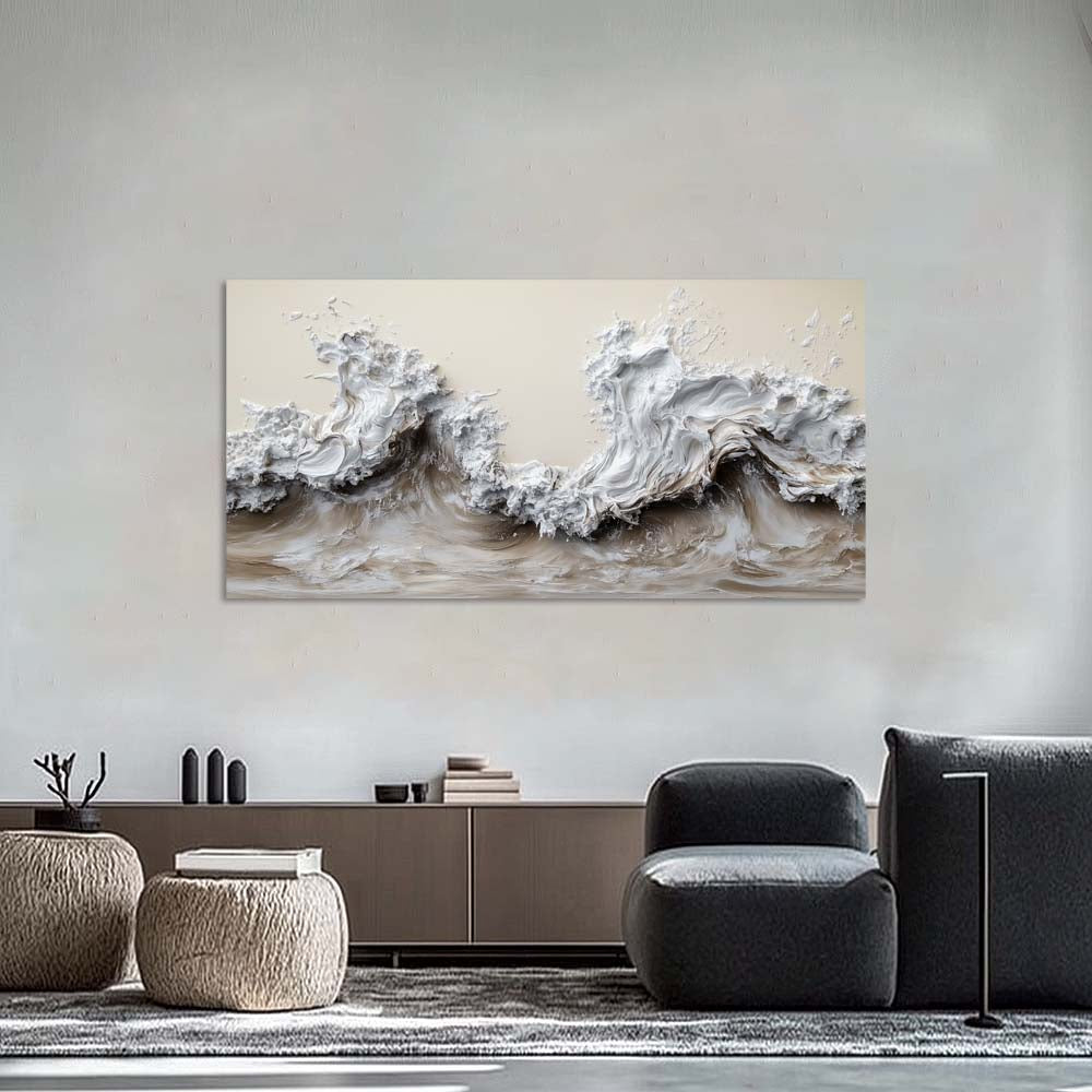 Gray Black and White Abstract Wall Art Modern Canvas Painting Prints Artwork Office Hallway Bedroom Living Room Decor