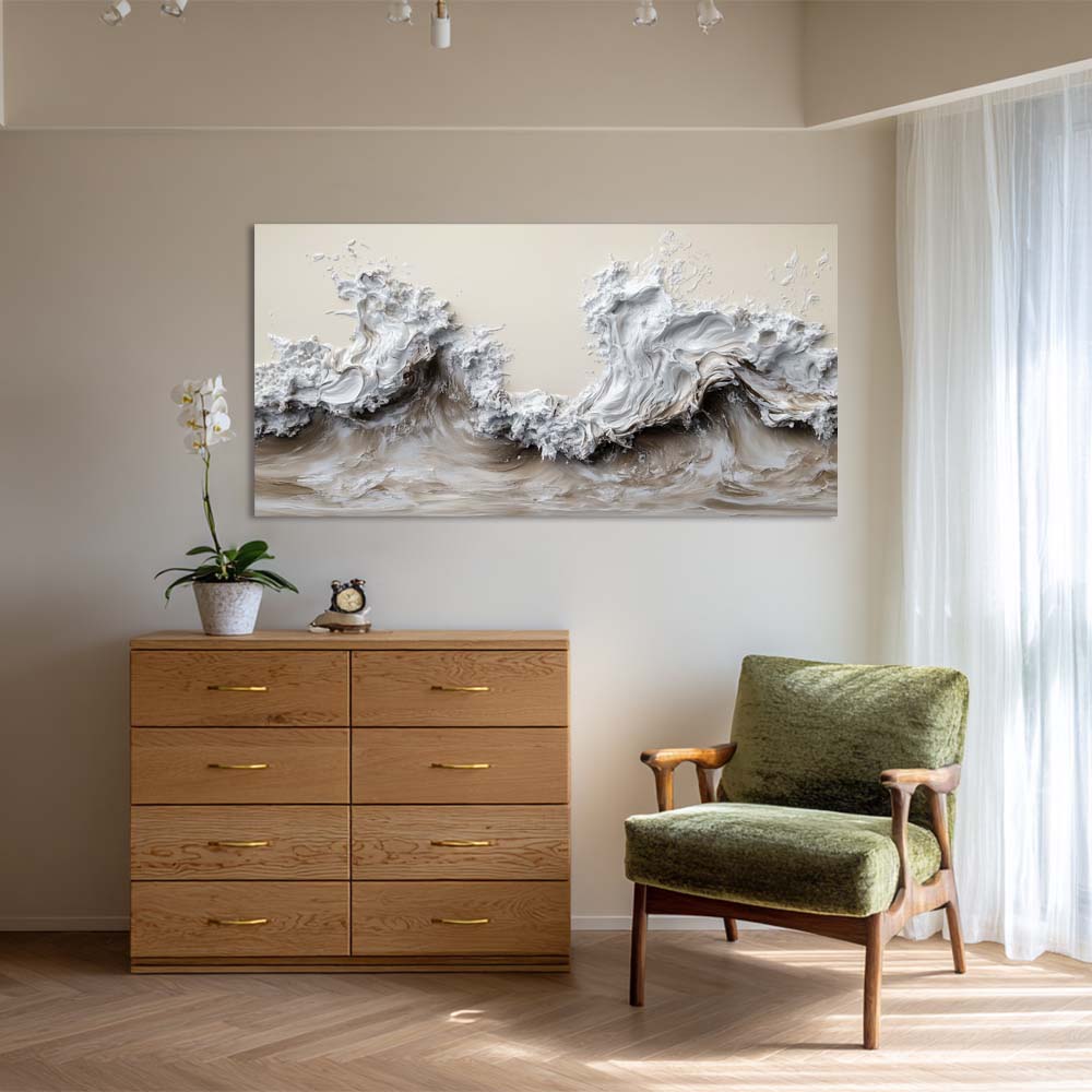 Gray Black and White Abstract Wall Art Modern Canvas Painting Prints Artwork Office Hallway Bedroom Living Room Decor