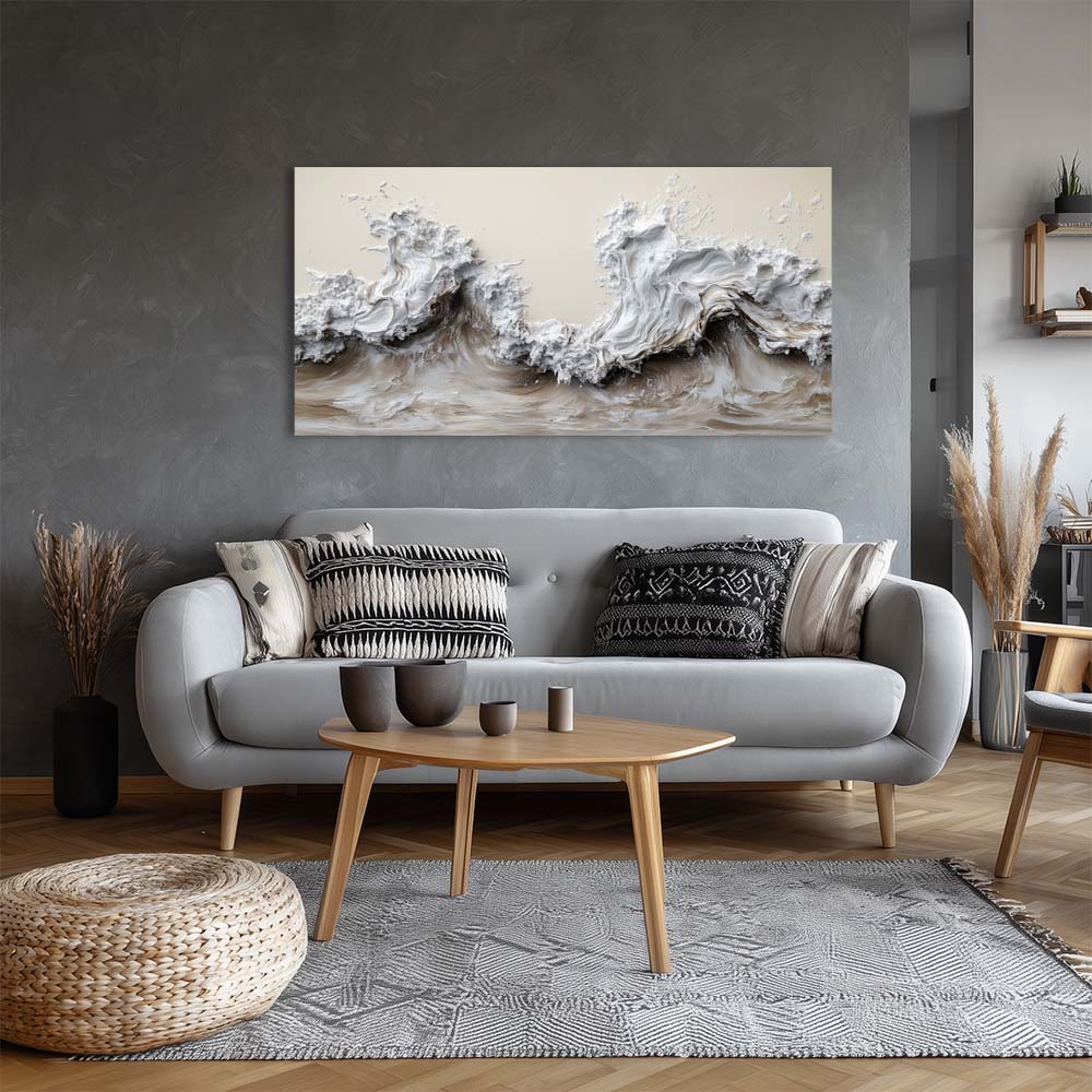 Gray Black and White Abstract Wall Art Modern Canvas Painting Prints Artwork Office Hallway Bedroom Living Room Decor