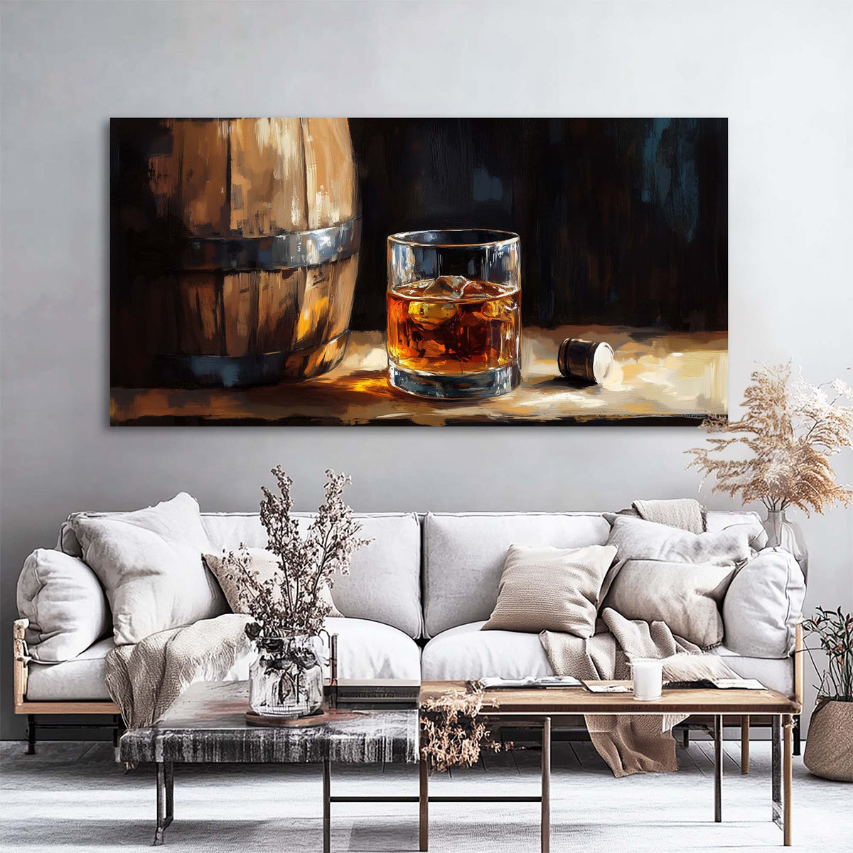Brown Black and White Abstract Wall Art Canvas Painting Prints Artwor Office Bedroom Living Room Decor